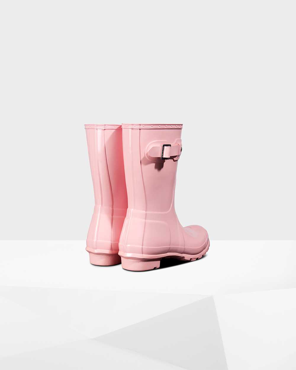 Hunter Original Short Gloss Mid-Calf Women's Rain Boots NZ-31715J Pink